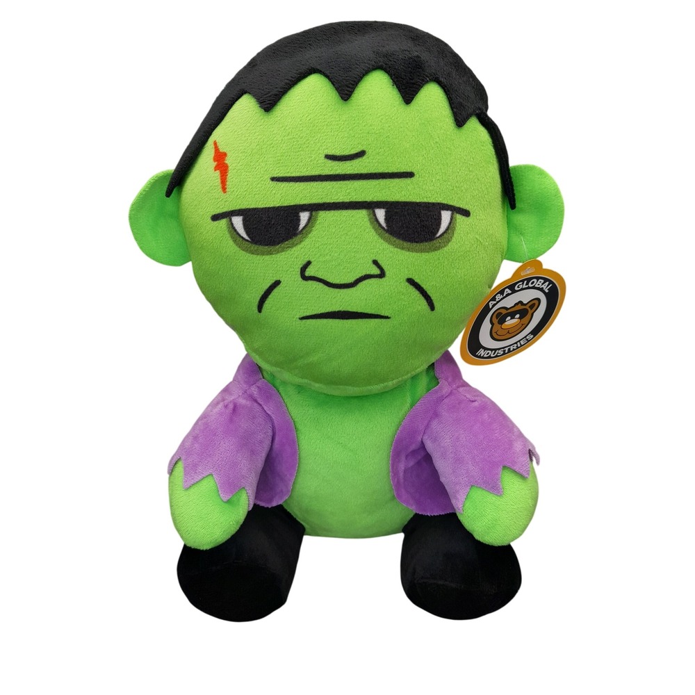 A&A Global Industries Frankenstein Monster Plush Green Purple Halloween 12 Inch